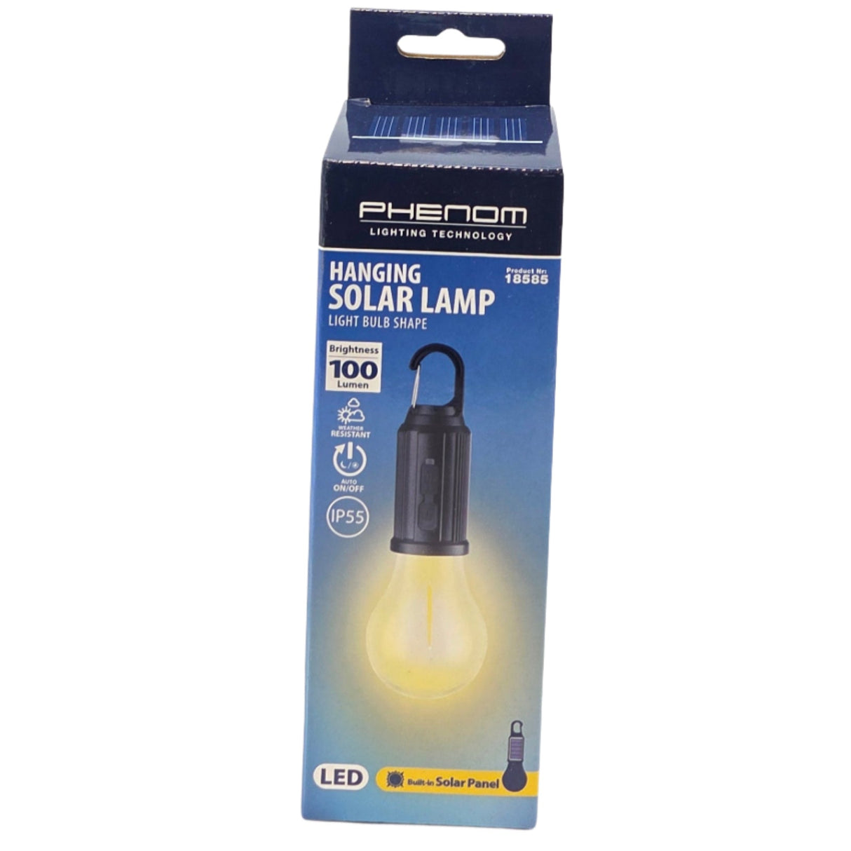 Solar Outdoor Bulb-Shaped Lamp with USB-C Charging