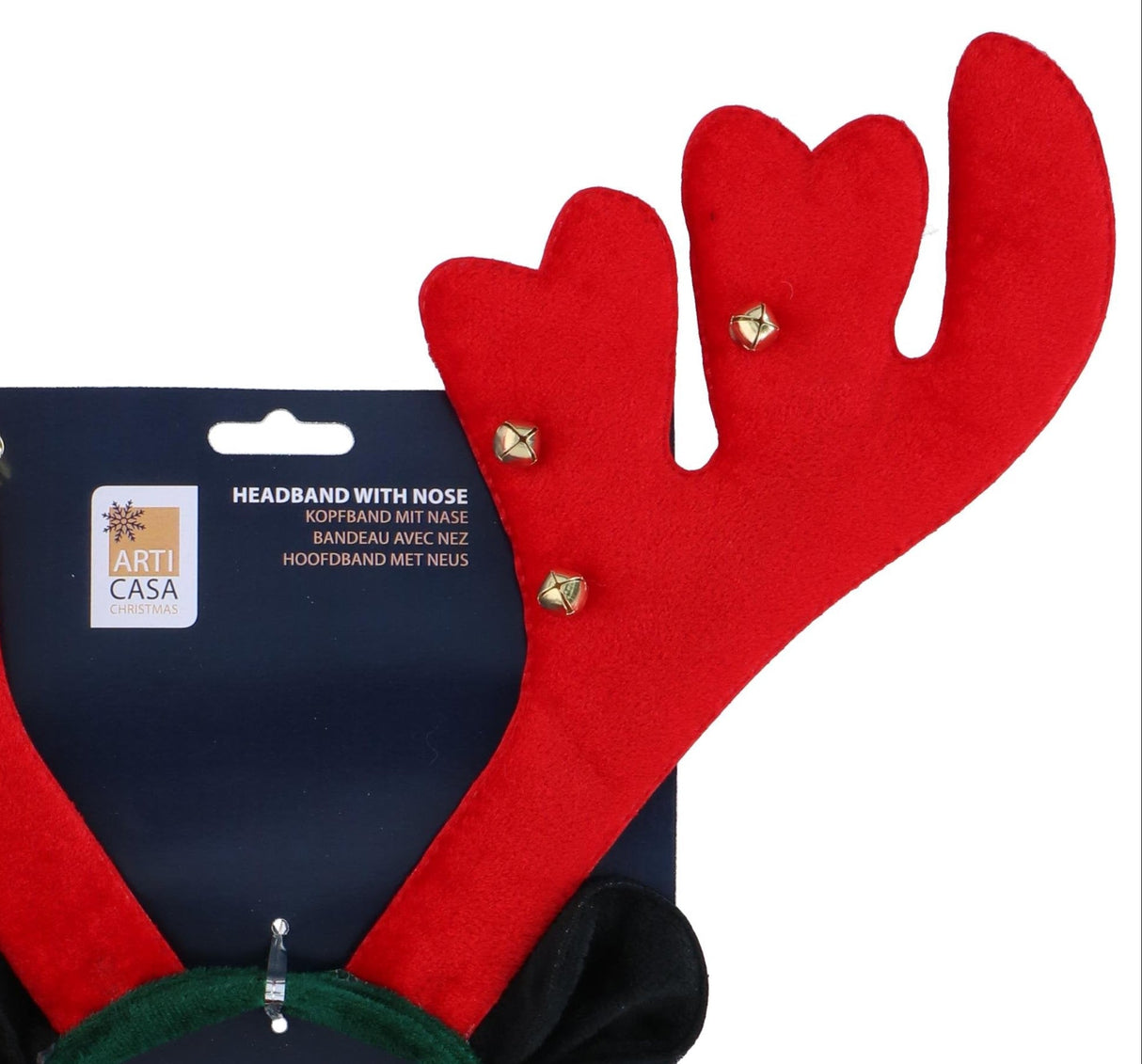 Christmas Reindeer Headband with Light-Up Nose