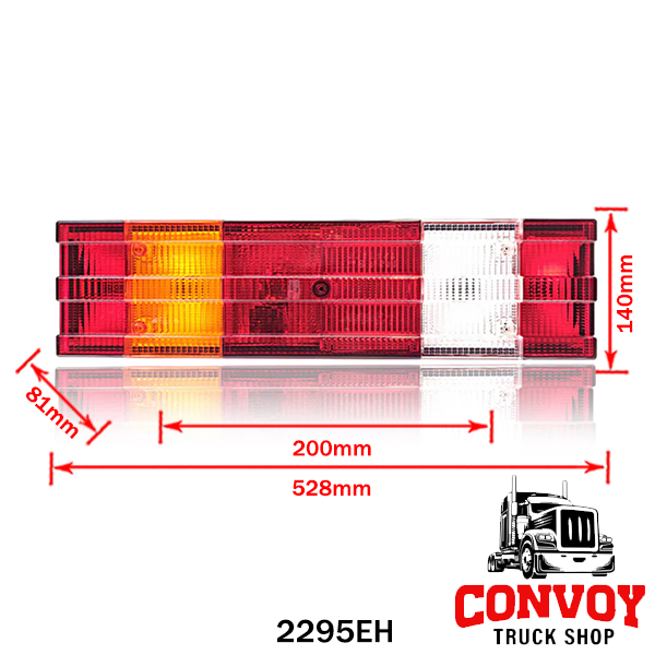 Rear Lamp for Mercedes Actros, 6-Chamber, Ribbed, SIM