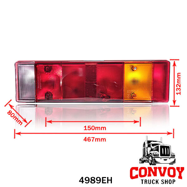 7-Chamber Universal Rear Lamp with Number Plate Light and Cable