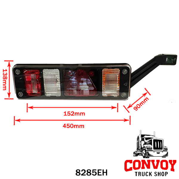 LED 7-Chamber Tail Light with Triangle Reflector and Rubber Marker for Krone Trailers