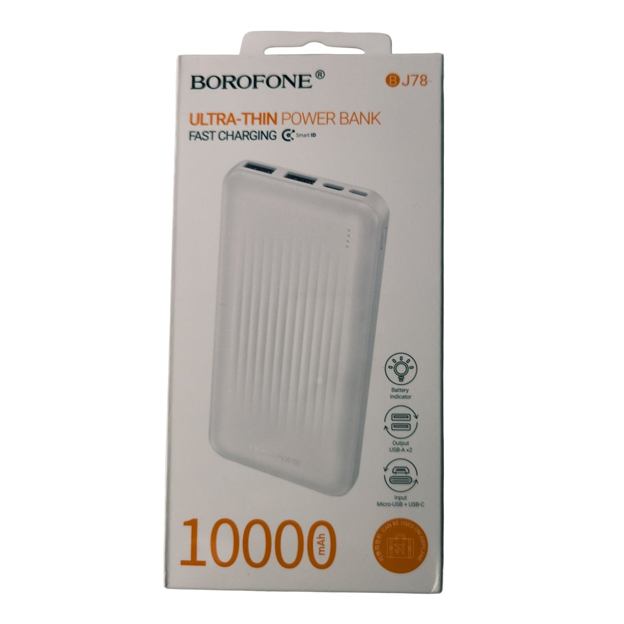 10,000mAh Power Bank – White