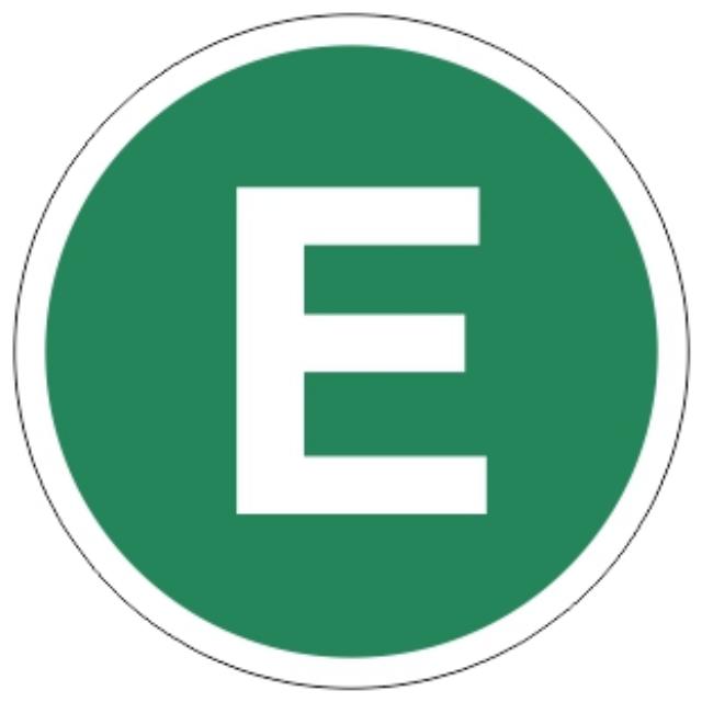 E Sticker EUR4 Green Circle White E