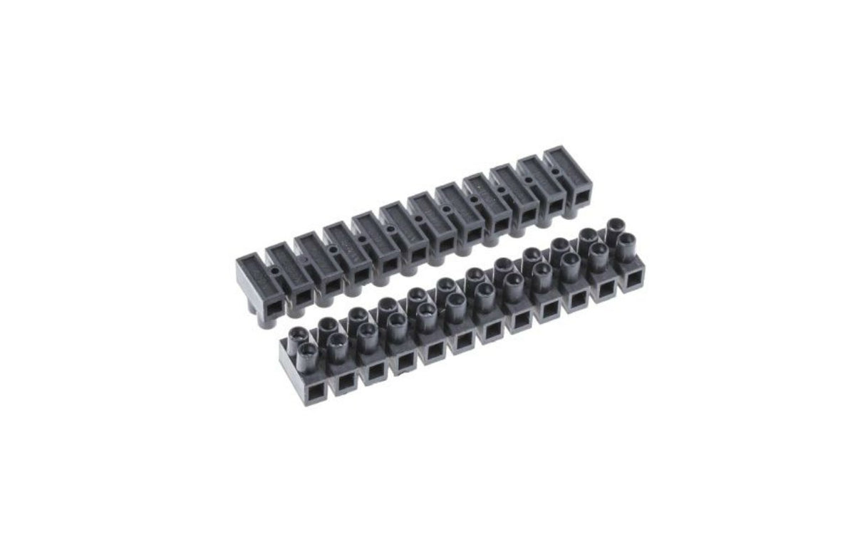 12-Pole Terminal Block for 6 mm² Wire (Chocolate Bar Type)
