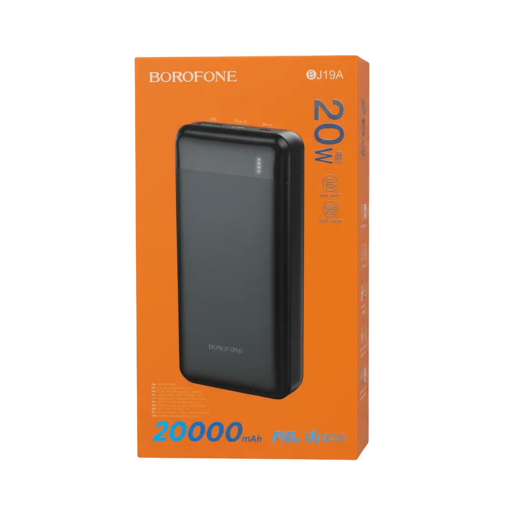 Power Bank 20,000 mAh Fast Charging (PD20W + QC 3.0) Black