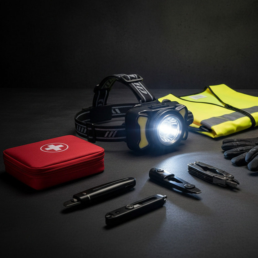 Rechargeable LED Headlamp with Adjustable Focus and Motion Sensor