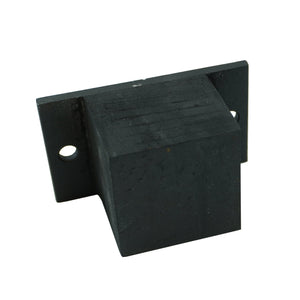 Rubber Bumper for Trailer with Square Metal Plate and Pre-Drilled Holes