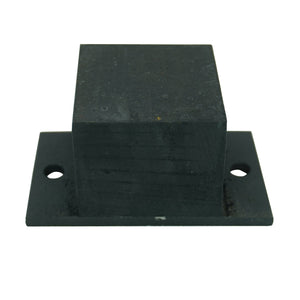 Rubber Bumper for Trailer with Square Metal Plate and Pre-Drilled Holes