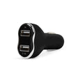 Încărcător auto cu două porturi USB, negru