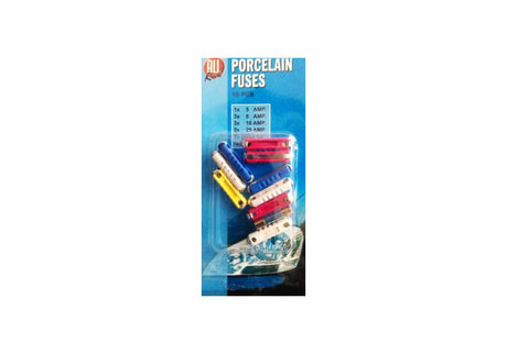 10-Piece Cylindrical Porcelain Fuse Set