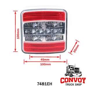 LED Trailer Light with 3 Functions and Reflector