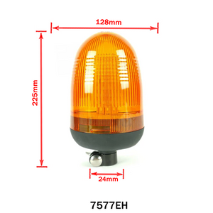 Yellow LED Strobe Warning Light, 80 LEDs, Pipe Mount