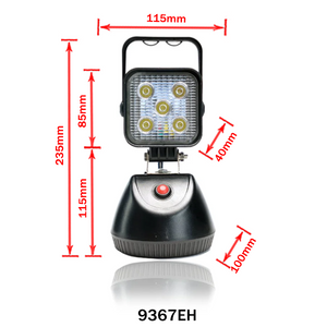 Rechargeable Magnetic LED Work Light, Square, 12/24V