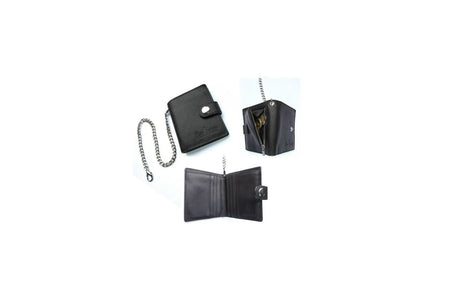 Leather Wallet with Black Chain
