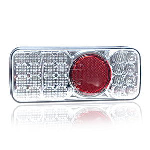 LED Rear Light 5-Function with Clear Lens 12/24V