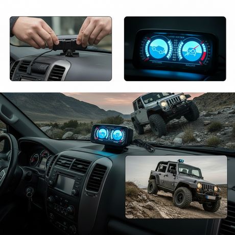 Vehicle Inclinometer with Amber Backlight 12V